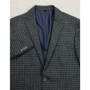Jos A Bank Blazer Mens 42R Check Cotton Wool Blend Slim Fit 2-Button